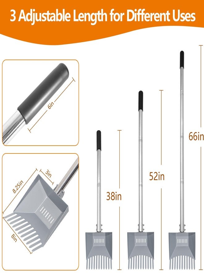 CKLT Heavy Duty Pooper Scooper 66in Tempered Spring Steel Scoop Long Stainless Steel Handle Dog Pooper Scooper for Large Dogs Outdoor Pet Waste Removal Shovel - Image 3